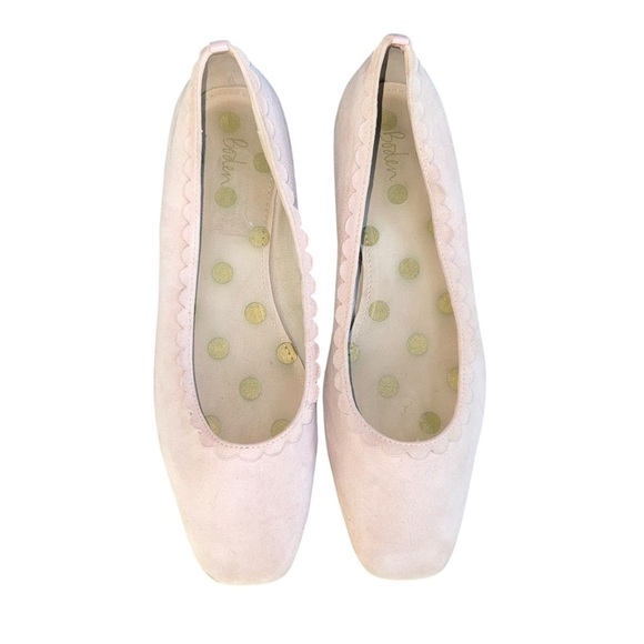 BODEN Olive Suede Ballerina Flats in Milkshake Pink EU Size 41 US Size 9.5 - Picture 2 of 16